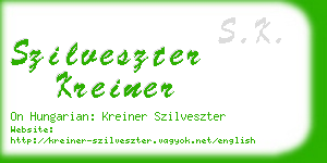 szilveszter kreiner business card